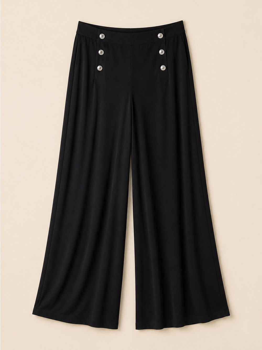 Ralph Lauren High Waisted Wide Leg Sailor Button Front Trousers Plus Size XXL 18